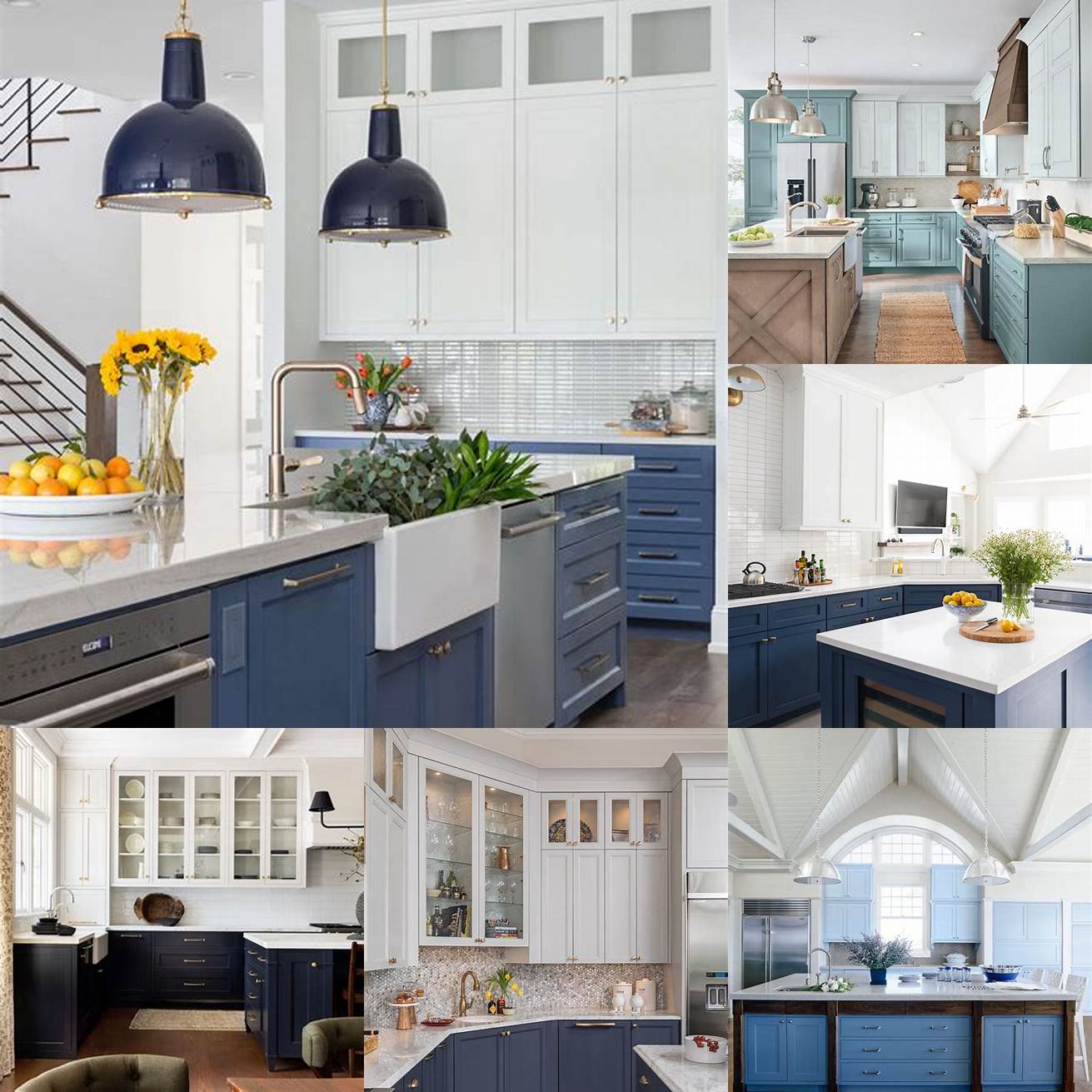 Two-toned blue kitchen