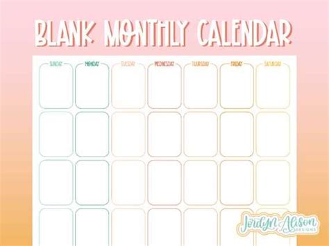 Typable Calendar Template