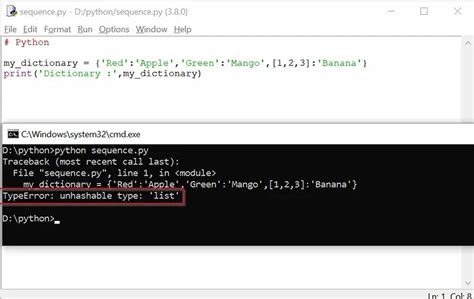 TypeError unhashable type dict