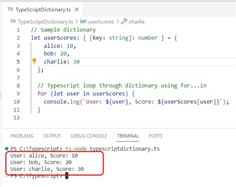 TypeScript Looping through a dictionary