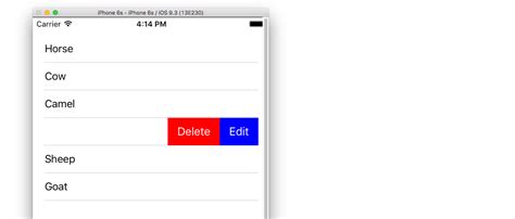 UITableViewCell show delete button on swipe