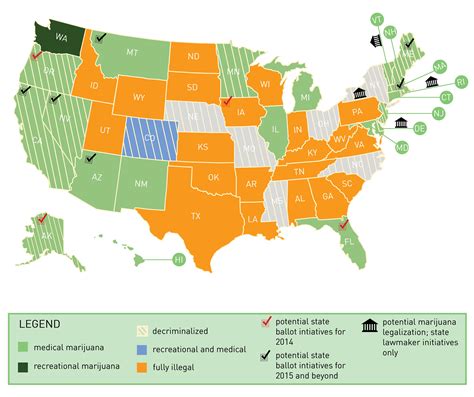 US map with marijuana legalization