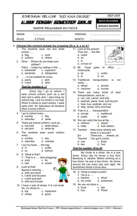 Tips Persiapan UTS Bahasa Inggris Kelas 7 Semester 2