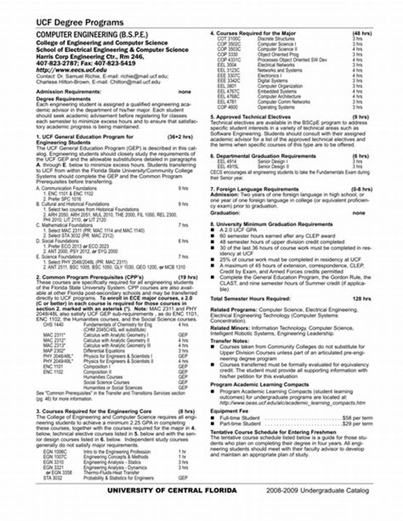 Ucf Computer Engineering Catalog