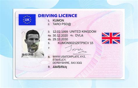 Uk Drivers License Psd Template