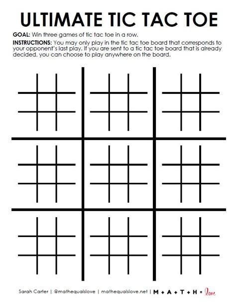 Ultimate Tic Tac Toe Printable