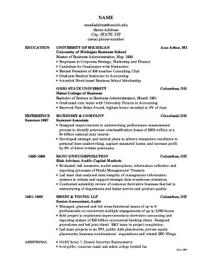 Umich Resume Template