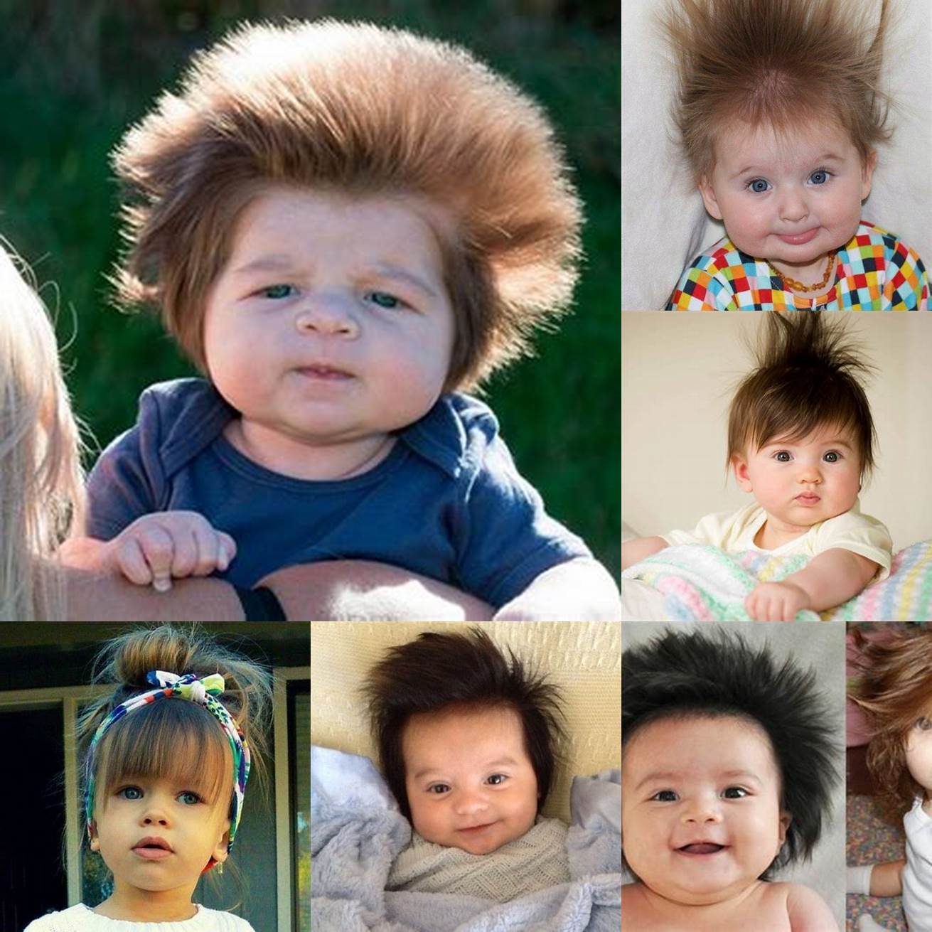 Un bébé avec beaucoup de cheveux