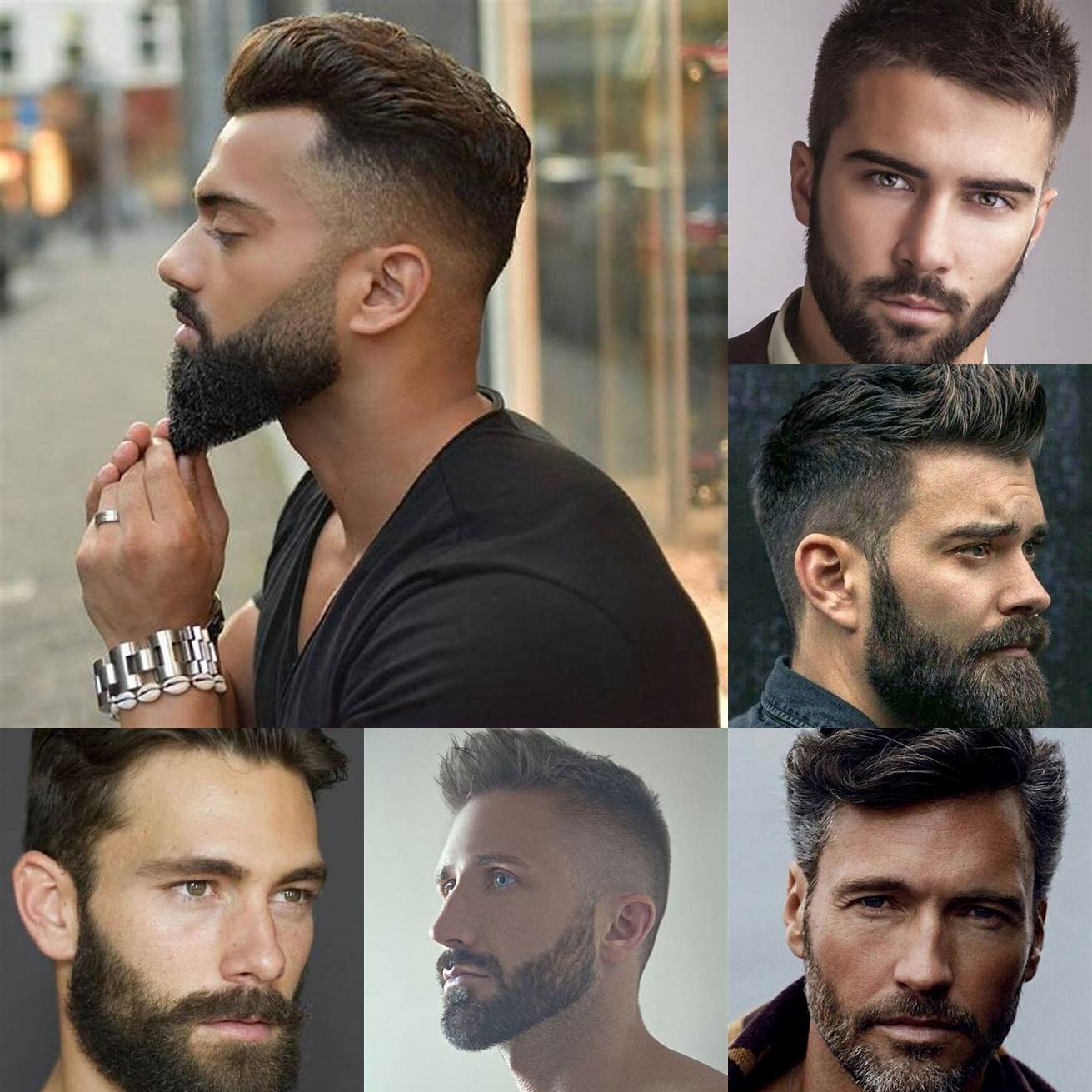 Un homme avec une barbe bien taillée et une coupe de cheveux courte