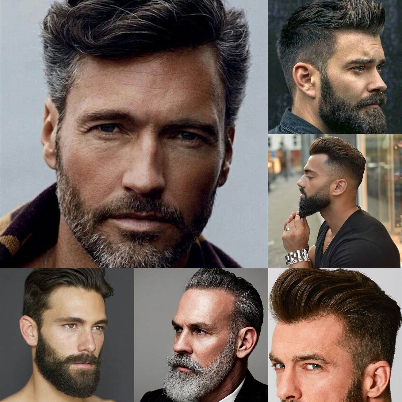 Un homme avec une coupe de cheveux stylée et une barbe élégante