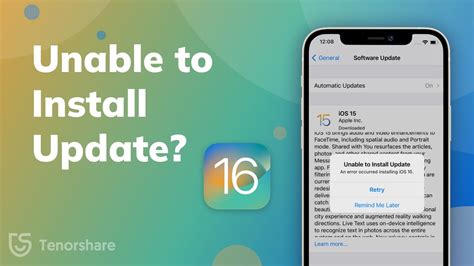 Unable to install iOS 16 update