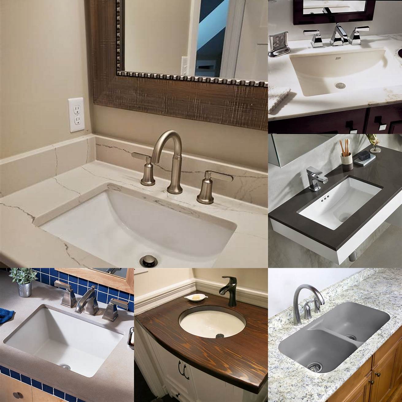 Undermount sinks are installed below the countertop giving your bathroom a seamless and sleek look They are easy to clean and maintain and provide more countertop space than other types of sinks However they require professional installation and can be more expensive than other types of sinks