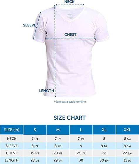 Undershirt Size Chart