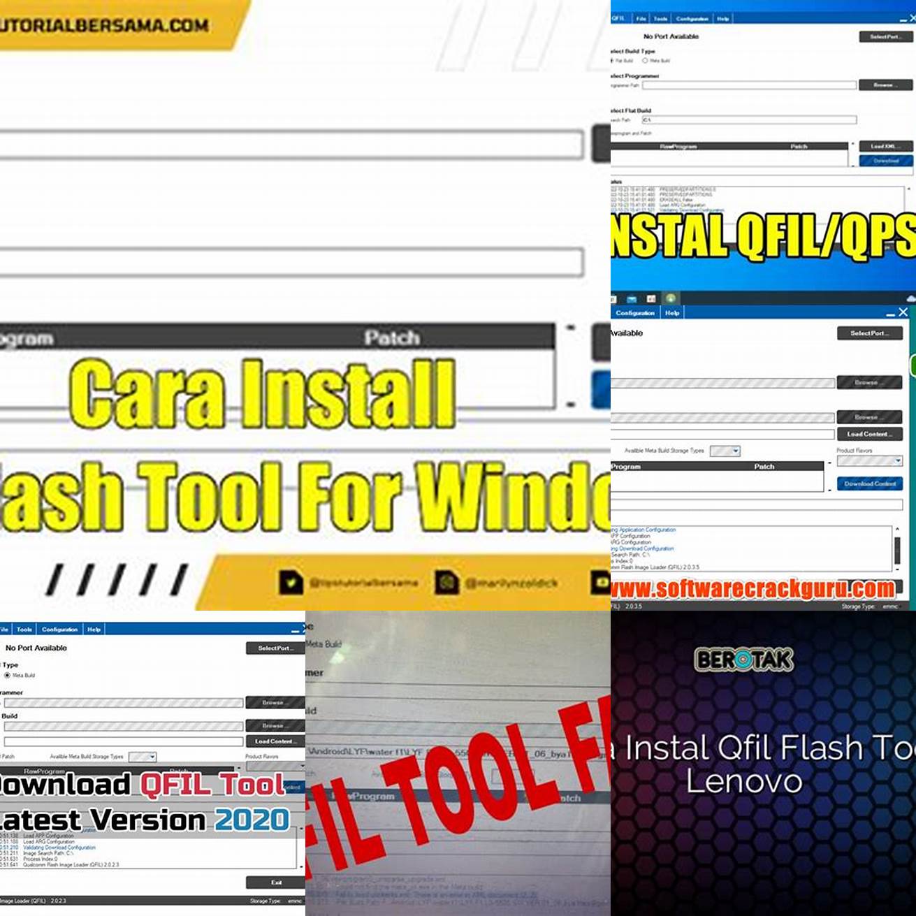 Unduh dan instal aplikasi Qfil Tool pada komputer Anda