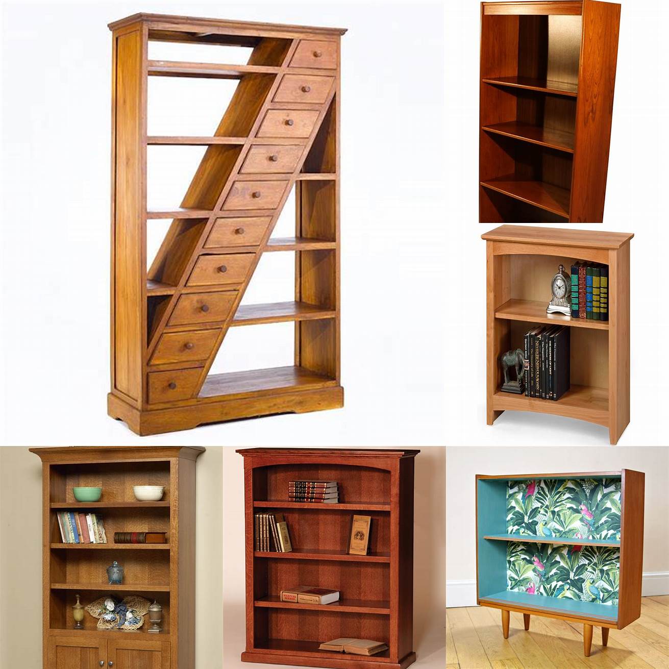 Unique Teak Wood Bookshelf