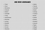 Unique One Word Usernames