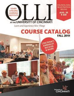 University Of Cincinnati Course Catalog Fall 2019