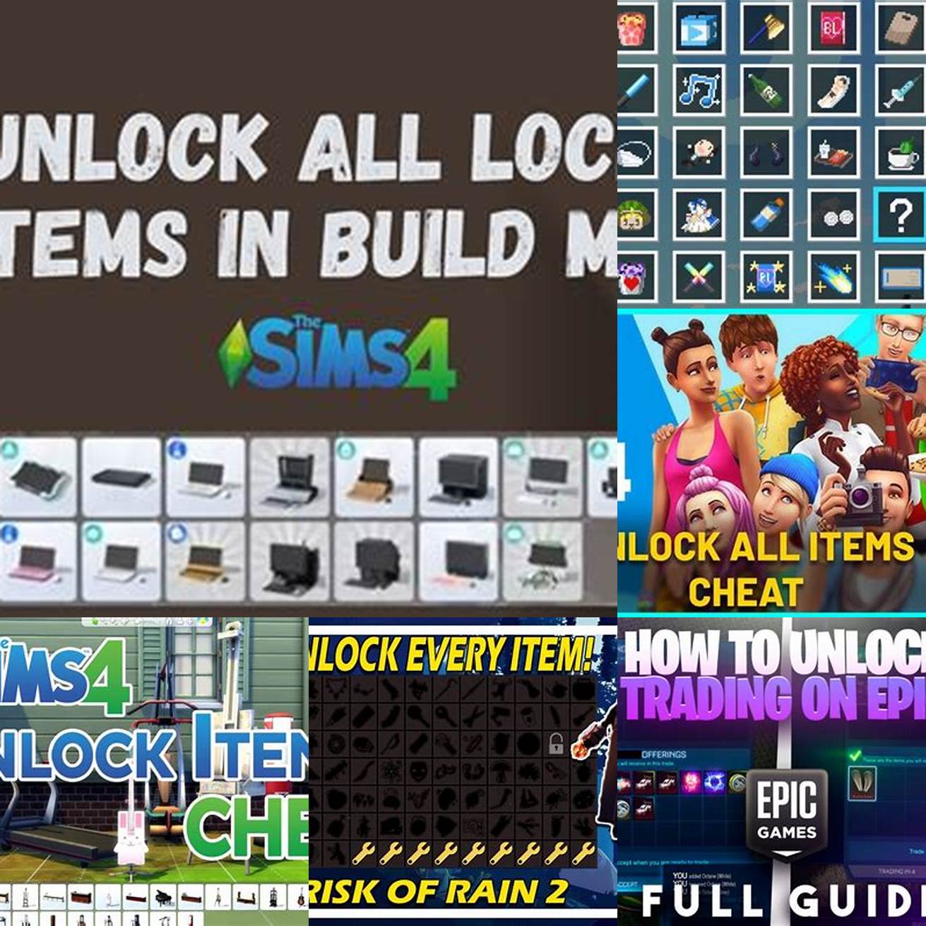 Unlock All Items Semua item dalam game akan terbuka termasuk mode permainan baru dan karakter yang lebih kuat