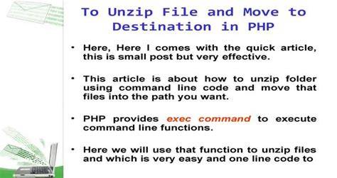 Unzip a file with php