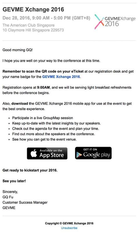 Upcoming Events Email Template