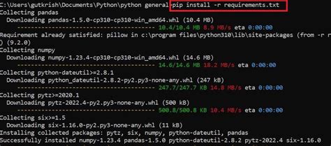 Upgrade python packages from requirementstxt using pip command