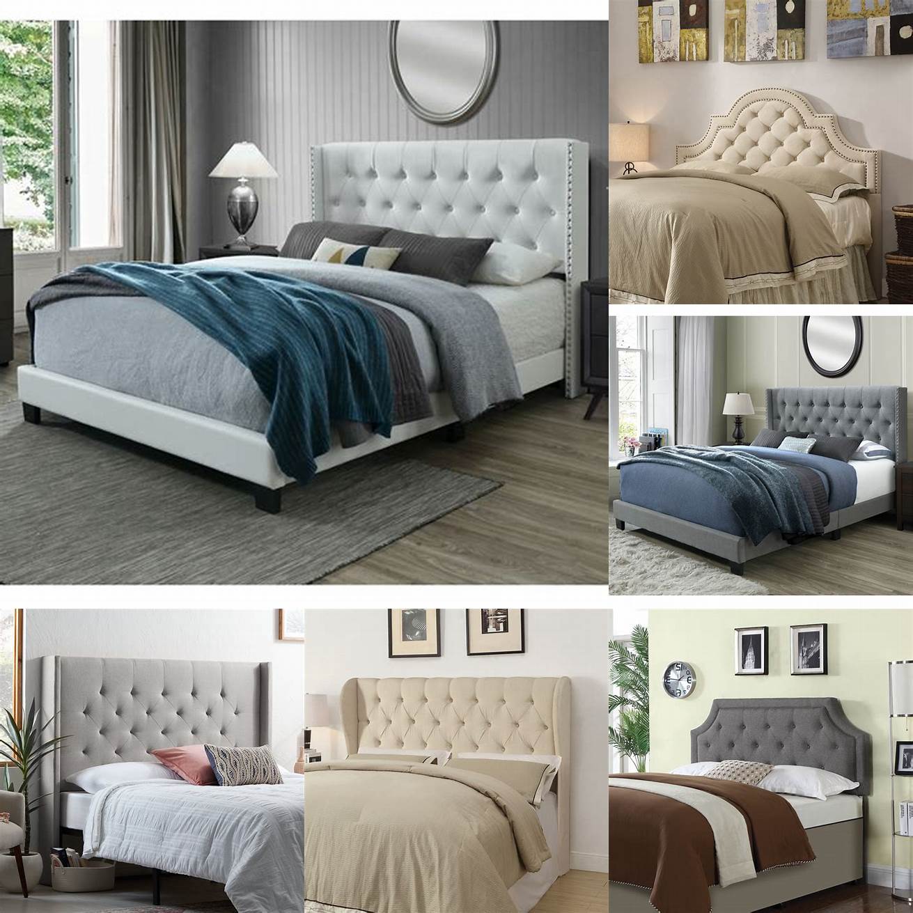Upholstered Bed with Tufted Headboard