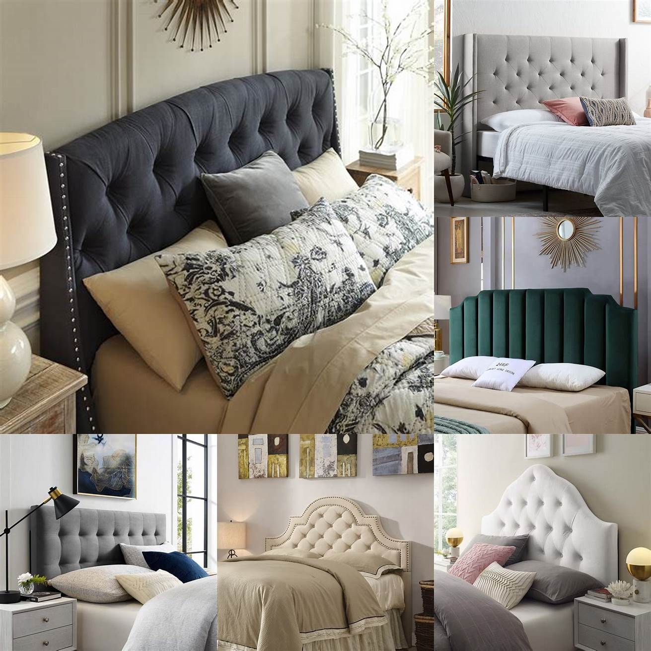 Upholstered headboard with tufted design