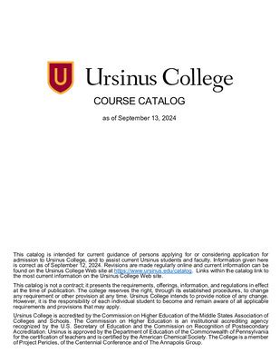 Ursinus Course Catalog