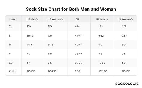 Us Socks Size Chart