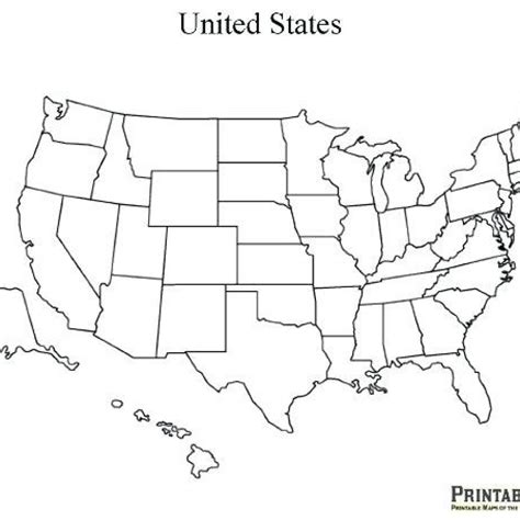 Us States Map Blank Printable