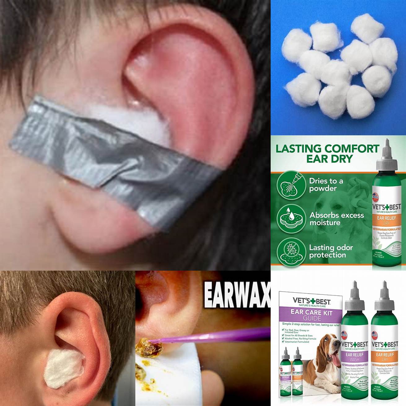 Use a dry cotton ball or cloth to dry the ear thoroughly