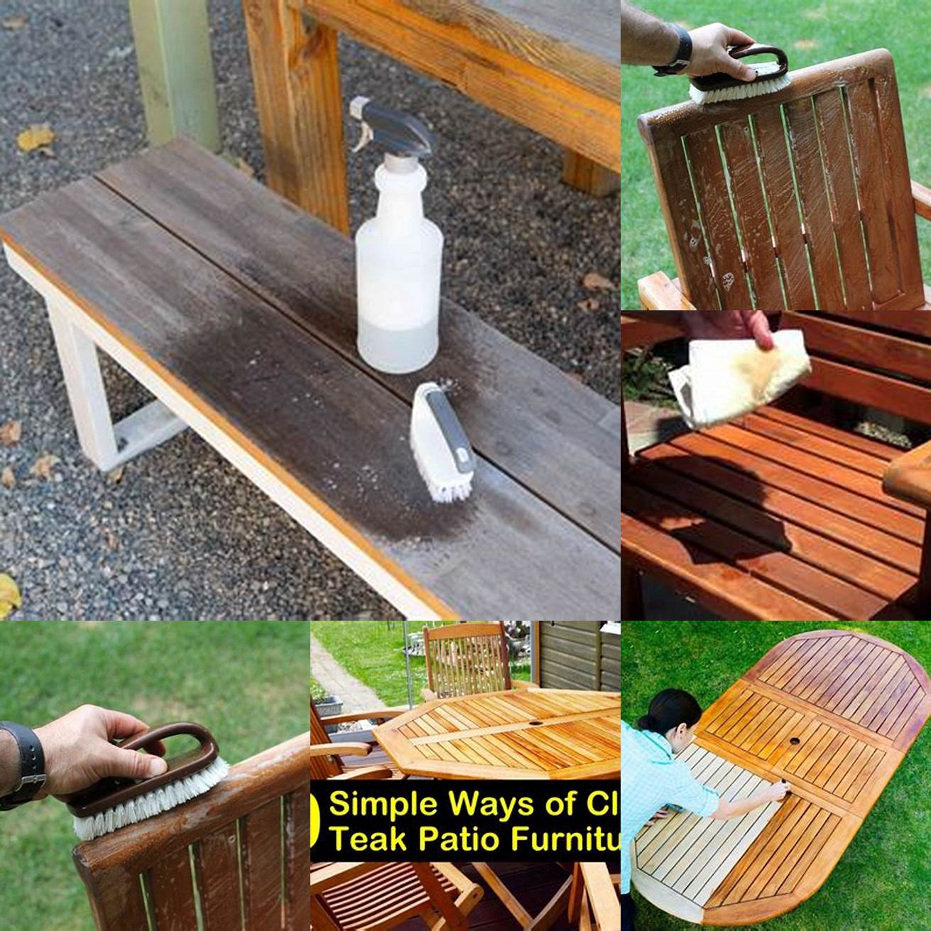 Use a mild soap and warm water to clean your teak furniture