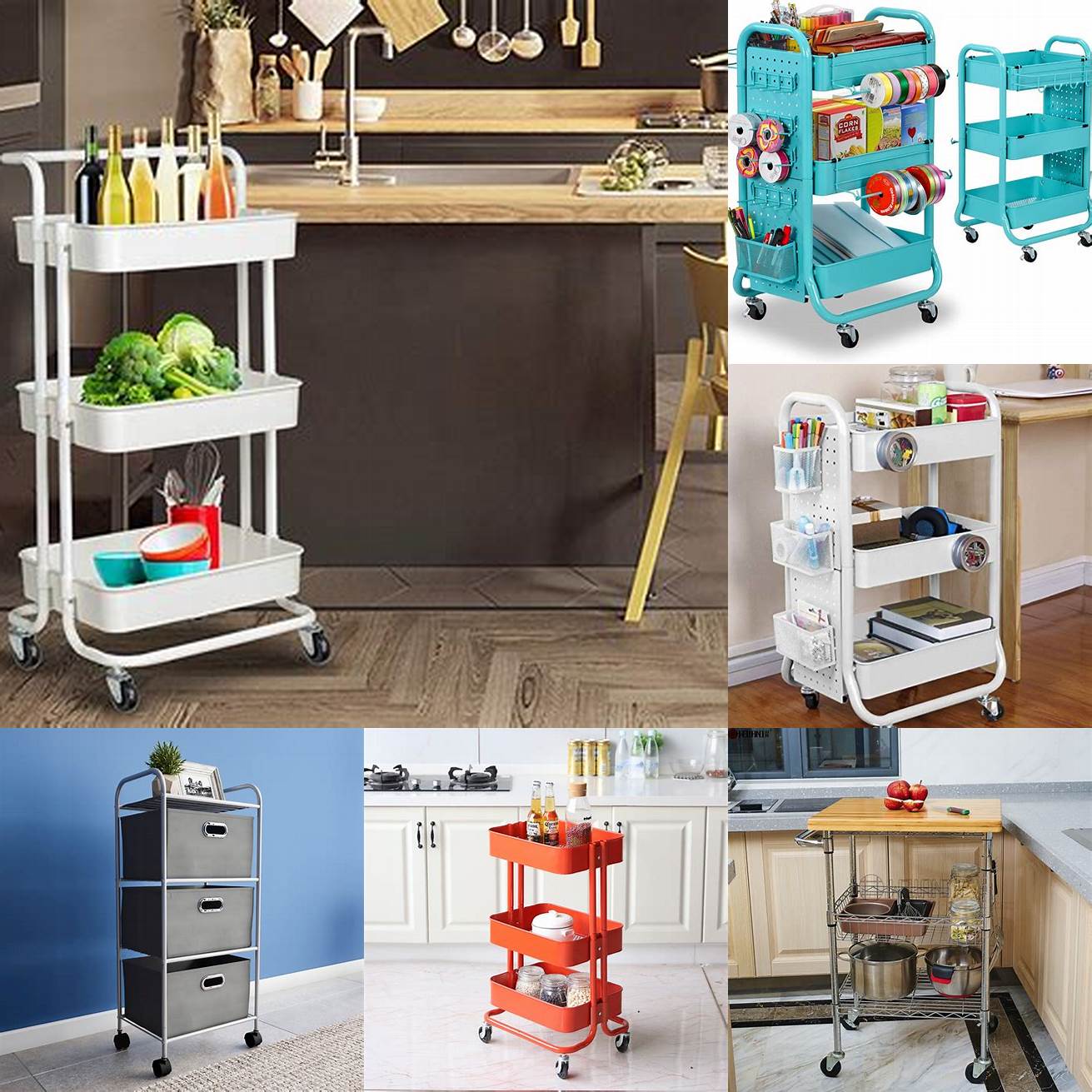 Use a rolling cart to store items
