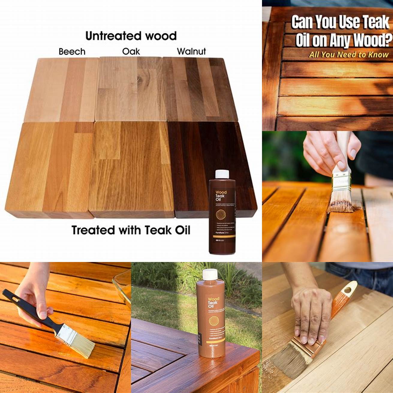 Use a teak oil to keep the wood looking rich and vibrant
