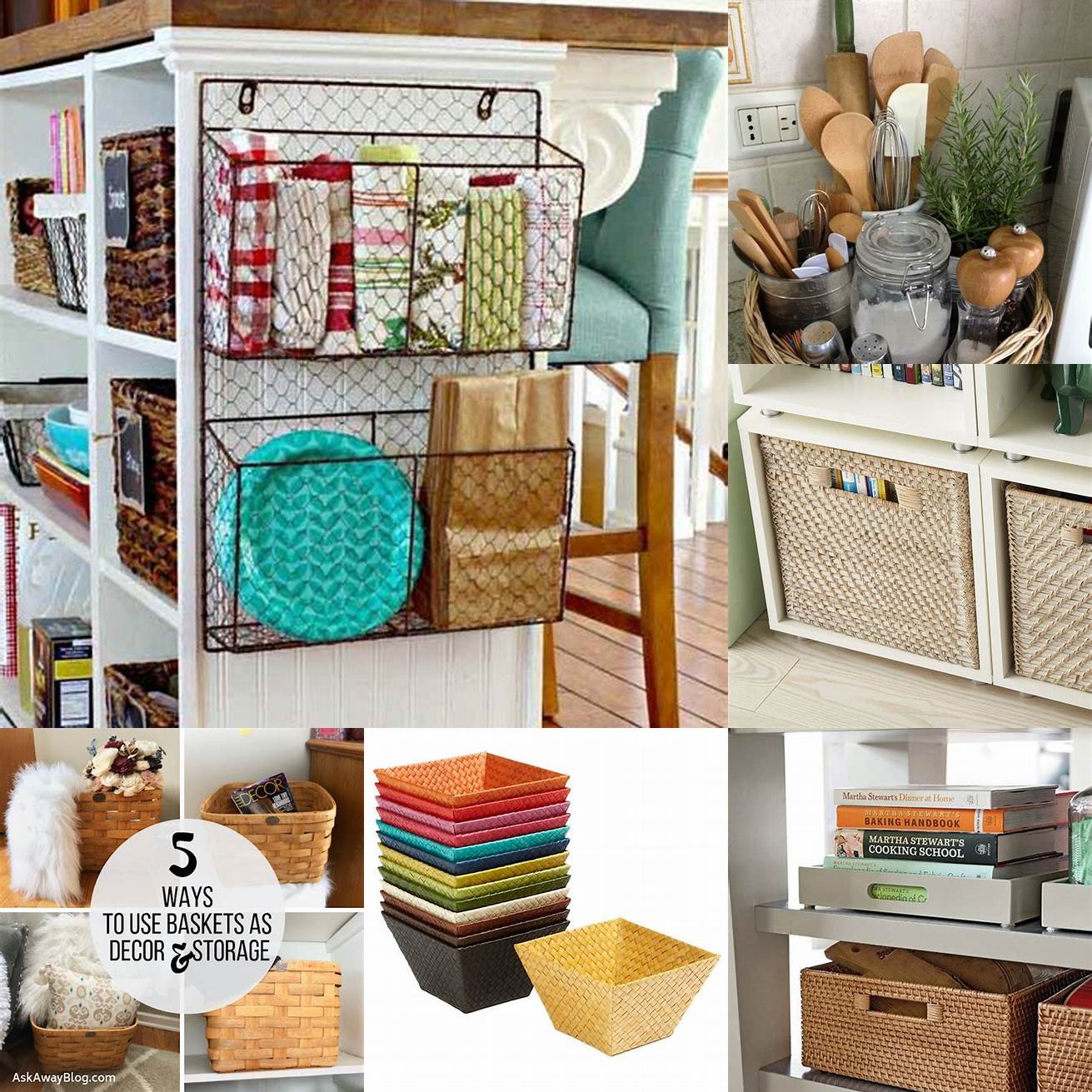 Use baskets or containers to corral smaller items
