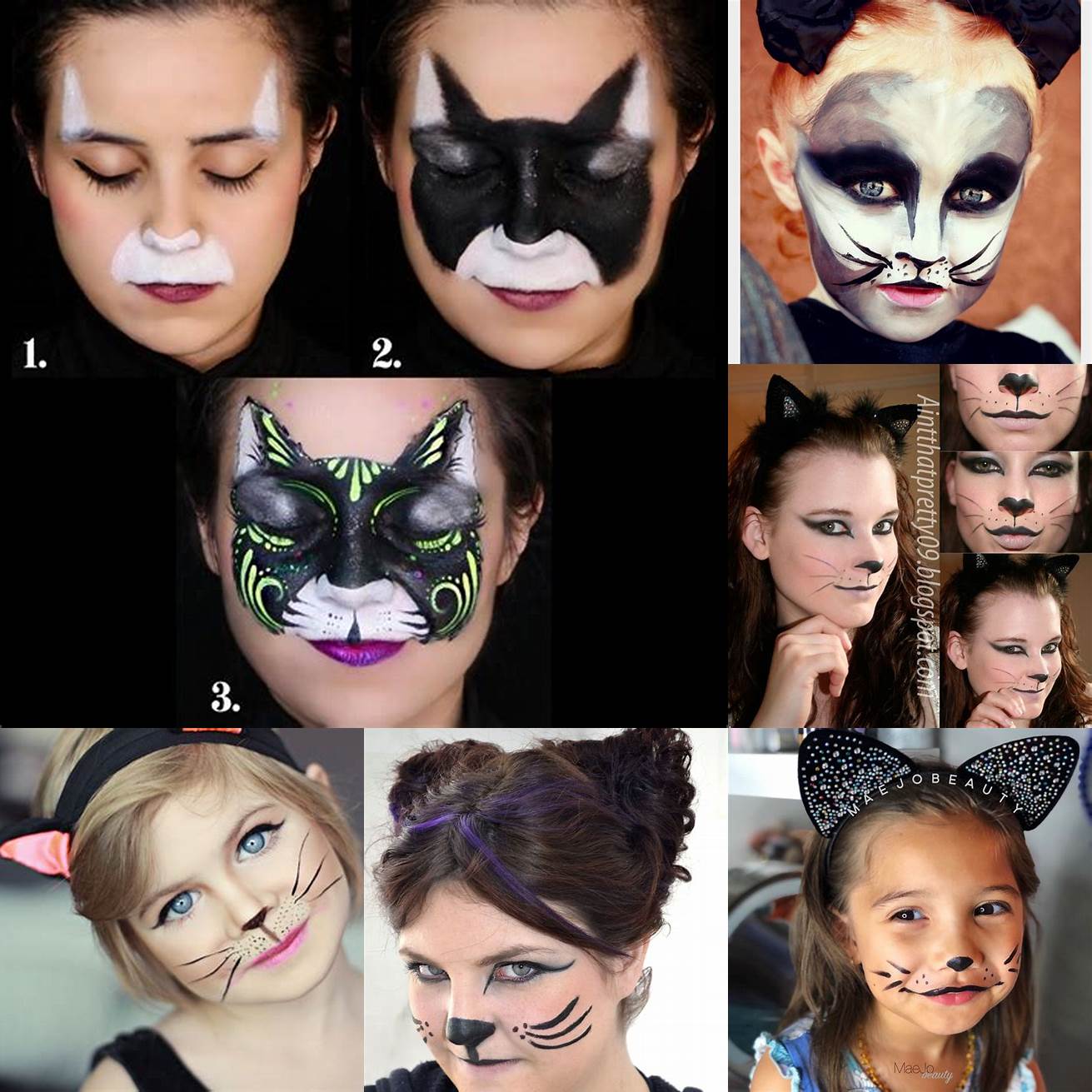 Use black face paint to create the Cats distinctive features