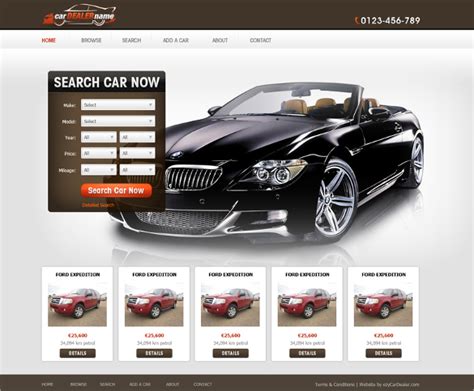 Used Car Dealer Website Template