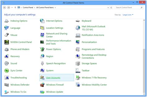 Users and Accounts Control Panel Windows 1.0