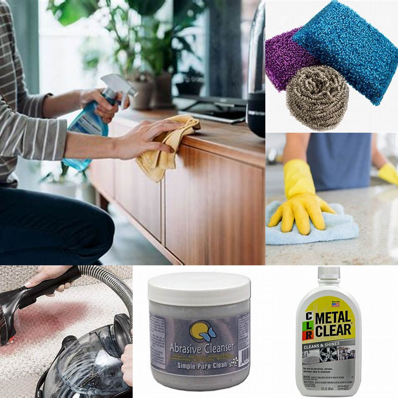 Using a mild abrasive cleaner