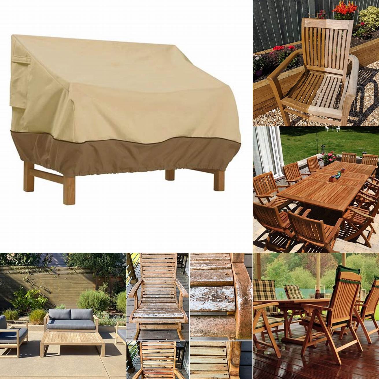 Using furniture covers to protect teak furniture
