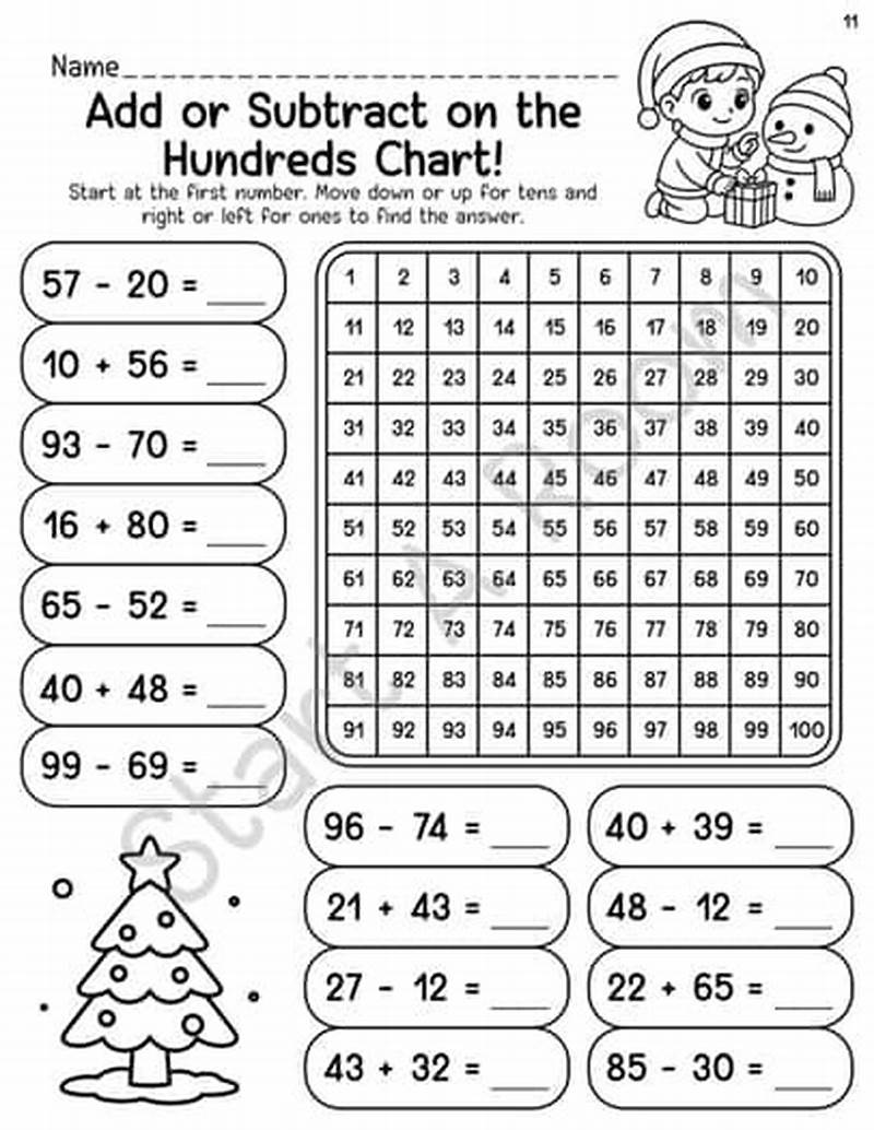 Using Hundreds Chart To Add And Subtract