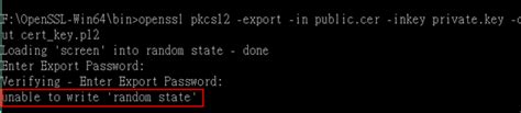 Using OpenSSL what does unable to write random state mean