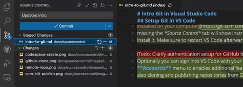 VS Code How to stage and commit individual changes in a single file