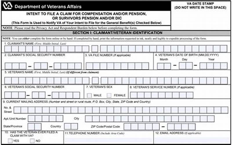 Va Form Intent To File Claim