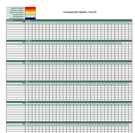 Vacation Excel Template
