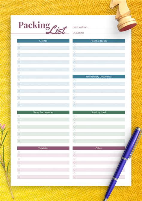 Vacation List Template