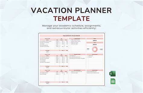 Vacation Planner Template Excel