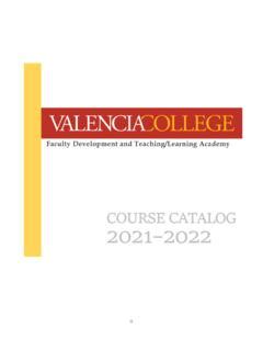 Valencia College Course Catalog