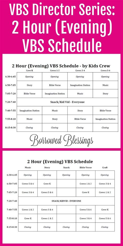 Vbs Schedule Template