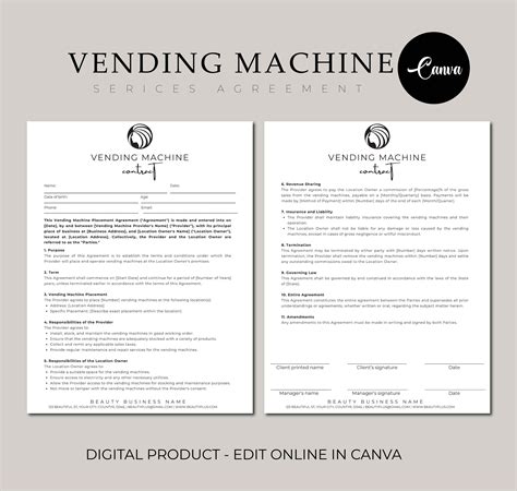 Vending Machine Contract Template